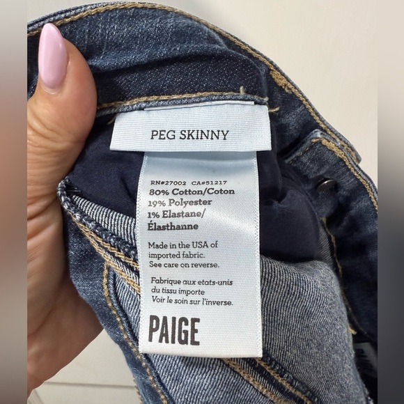 Paige Peg Classic Blue Skinny Jeans - Picture 5 of 5